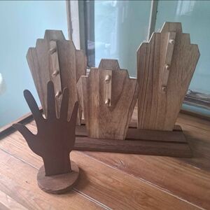 Wooden Jewelry Display Set